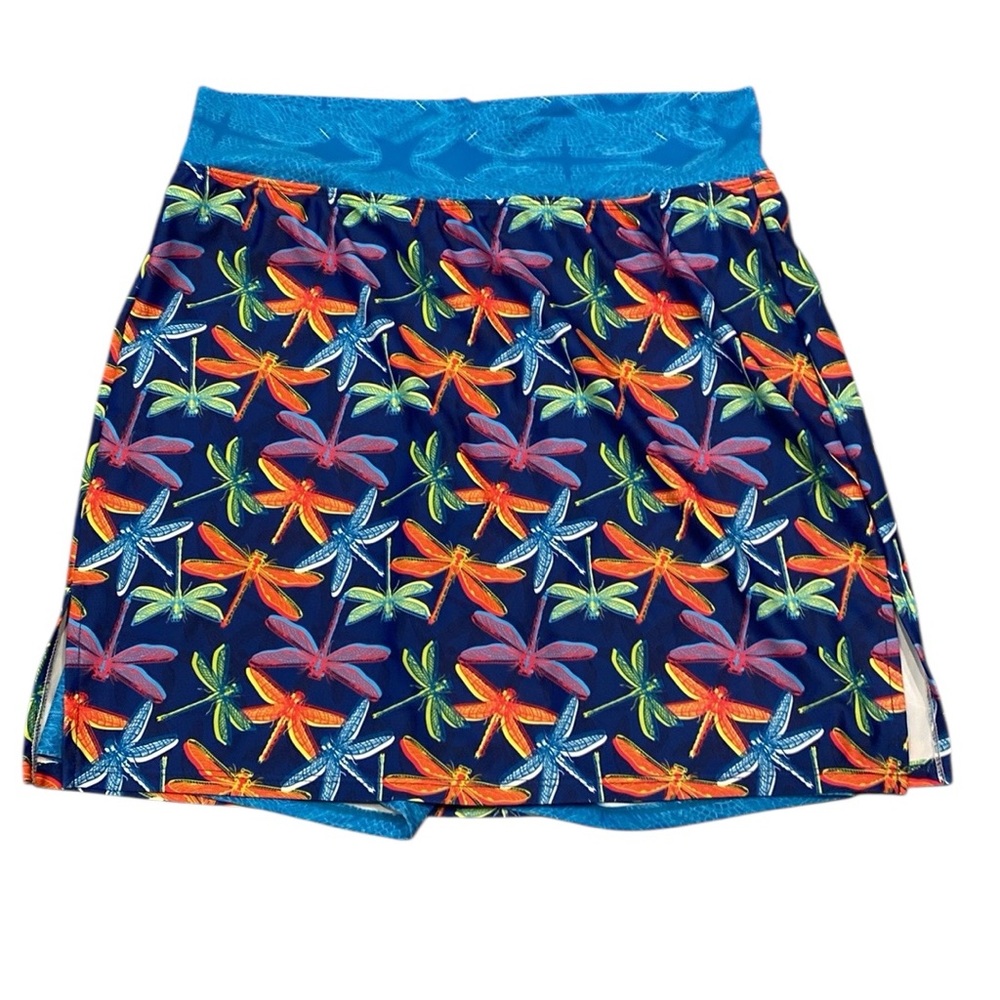 Skort Obsession Colorful Dragonfly Tennis Golf Pull On Pockets Shorts Size Small